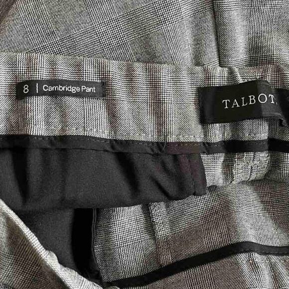 Talbots Women's Grey Plaid Cambridge Trousers, Size 8 - Picture 6 of 13